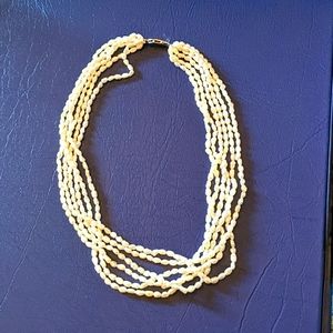 Vintage multi strand rice pearl necklace